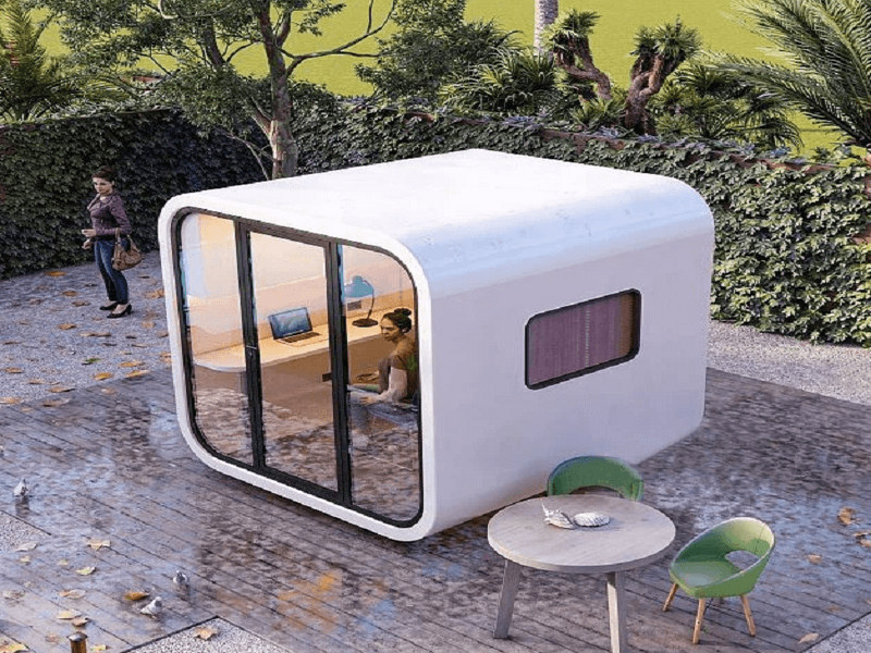 Compact Compact Capsule Studios approaches with sea views